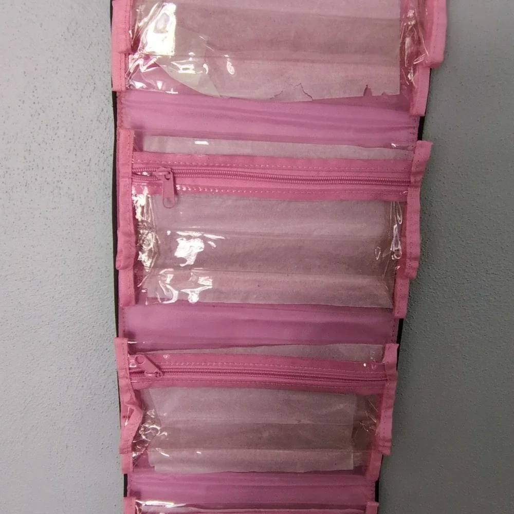 Mary Kay Travel Cosmetic Bag Black Pink Hanging‎ Make Up Organizer Folding NEW